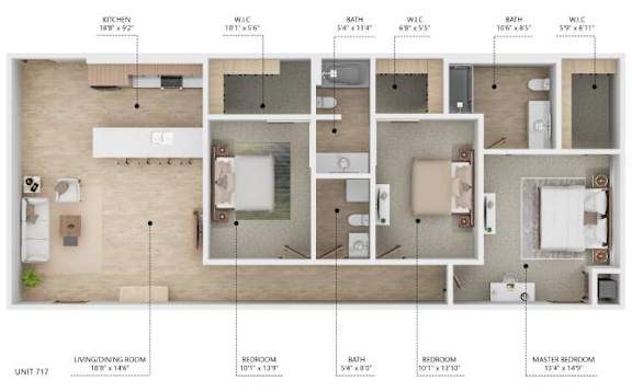 Floor Plan  D2 Floor Plan at City Square Lofts, Iowa
