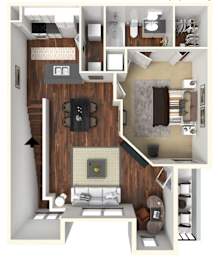 1bedroom 1bathroom A Floor Plan at Rivertree Apartments, Riverview
