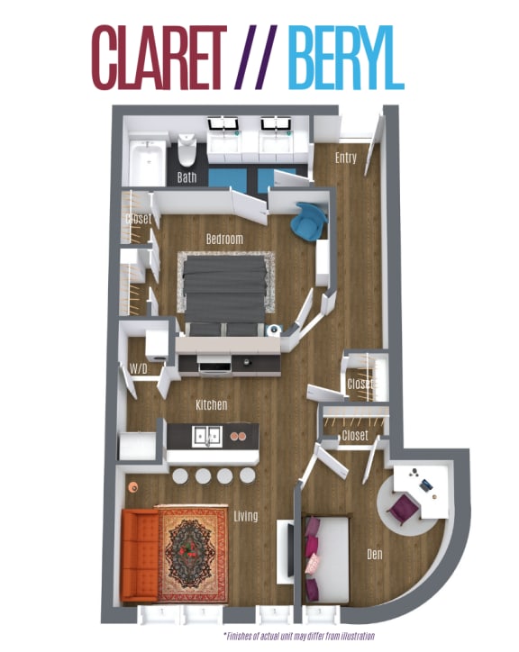 Claret Cobalt Floor Plan at Scott's View, Richmond, VA, 23230