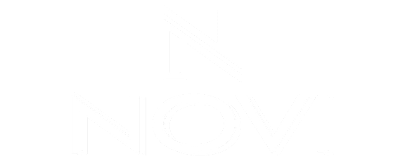 The image shows the word "NOV" in large, bold letters.