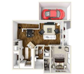 The Sanctuary | 972 Sq. Ft. at Faulkner Flats Apartment Homes, Mississippi