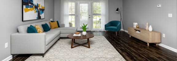 Spacious Living Room at CenterPointe Apartments & Townhomes, Canandaigua, NY
