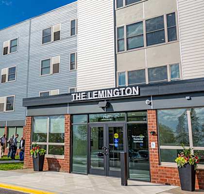 Apartment Building Exterior at The Lemington, Pittsburgh, 15206