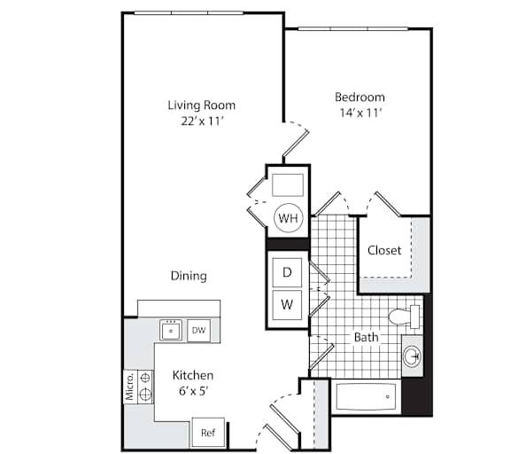 A black and white image of a floor plan for a property called The Carnegie.