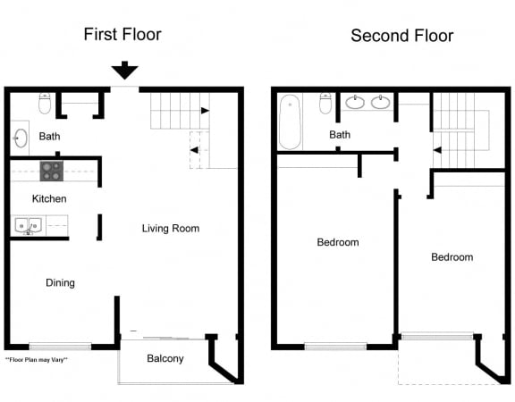 Two Bedroom Two Story at Whitney Ridge Apartments, Rochester, NY