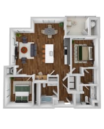 3D floor plan of the Dogwood