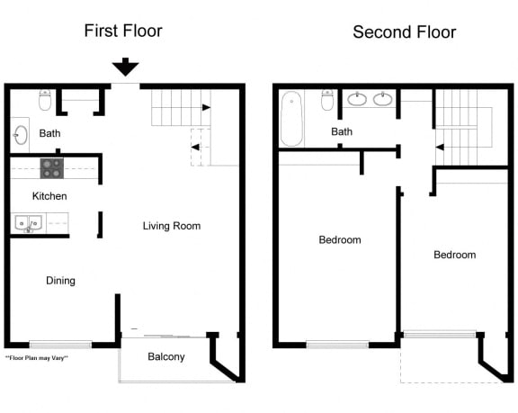 Two Bedroom Two Story at Whitney Ridge Apartments, Rochester, NY
