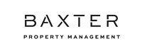 A green background with the words BAXTER PROPERTY MANAGEMENT.