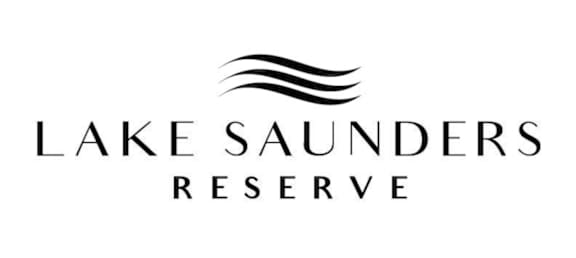 Lake Saunders Reserve logo with a black background.