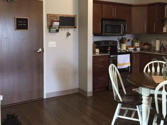 an overhead view of the living room and kitchen from the loft