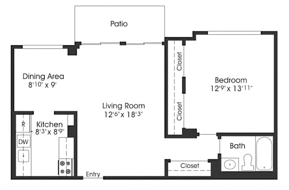 1 bed 1 bath at Seminary Towers, Virginia, 22304