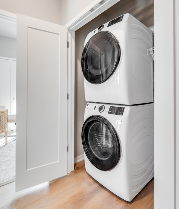 a washer and dryer in a laundry room