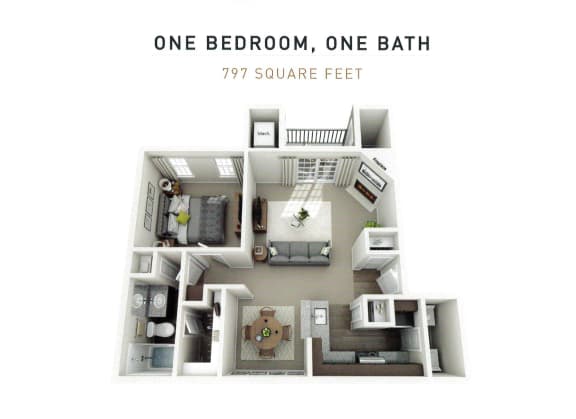 a page from the one bedroom, one bath apartment floor plan