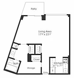 Studio 1 bath D at Seminary Towers, Alexandria