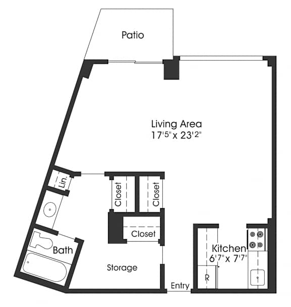 Studio 1 bath D at Seminary Towers, Alexandria
