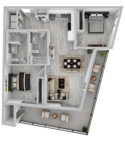 Floor Plan  2 bedroom apartment floor plan at AVIVA Apartments
