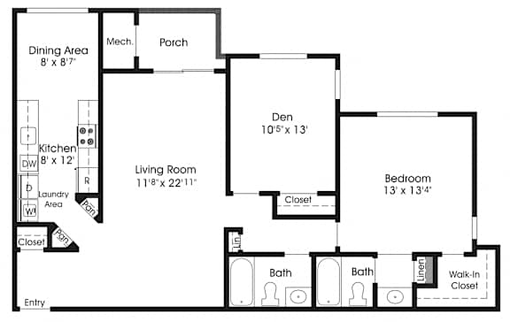 1 bed 2 bath B at The Apartments at Owings Run, Maryland, 21117