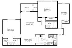3 bed 2 bath at The Apartments at Owings Run, Owings Mills, MD, 21117