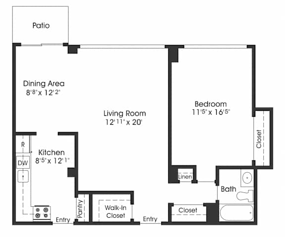1 bed 1 bath G at Seminary Towers, Virginia, 22304