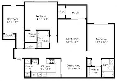 3 bed 2 bath C at The Apartments at Owings Run, Owings Mills, Maryland
