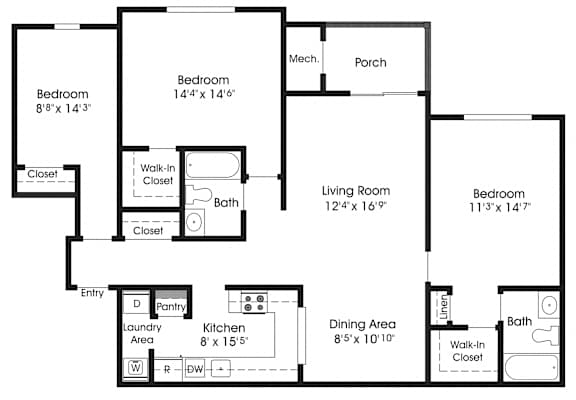 3 bed 2 bath C at The Apartments at Owings Run, Owings Mills, Maryland