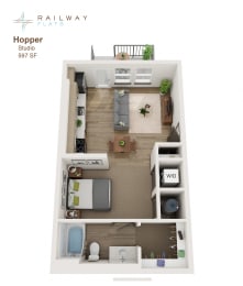 Hopper Floor Plan - Studio