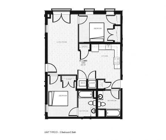 Franklin Lofts and Flats Floor Plan Diagram E1