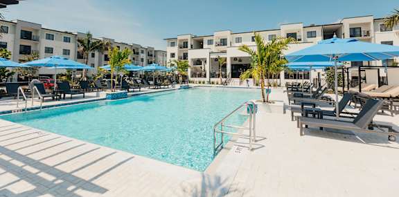 pool and lounge area