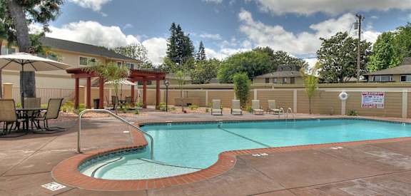 Pool side patio at South Mary Place, Sunnyvale, 94086