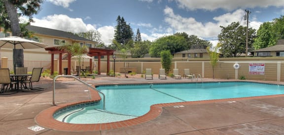 Pool side patio at South Mary Place, Sunnyvale, 94086