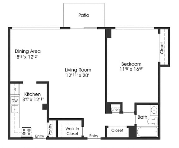 1 bed 1 bath H at Seminary Towers, Alexandria, VA, 22304