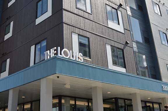 The Louis outside of building