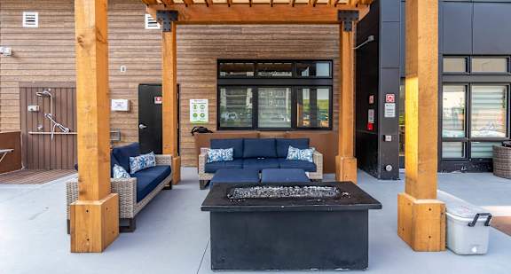 Outdoor Firepit Patio at G17 Apartments at Tamarack, Edmonton, AB
