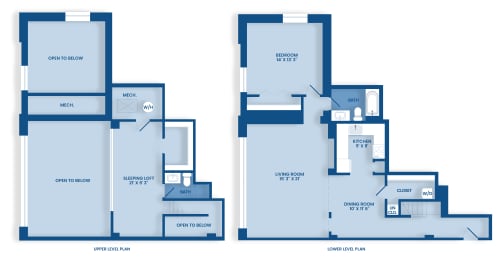 D1 Floor Plan at Tindeco Wharf, Baltimore, Maryland
