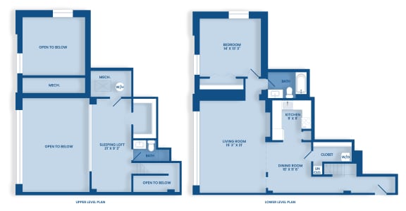 Floor Plan  D1 Floor Plan at Tindeco Wharf, Baltimore, Maryland