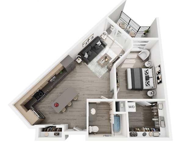 1C Floorplan at Brickside Heights, Millcreek, 84106