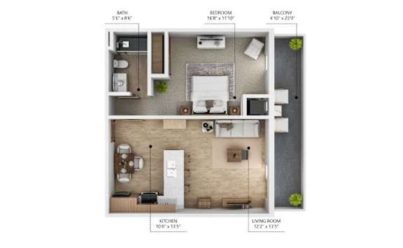 A5 Floor Plan A5 Floor Plan at City Square Lofts, Des Moines Iowa