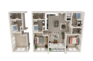 B2 - 2Bed 2Bath - 1163SF