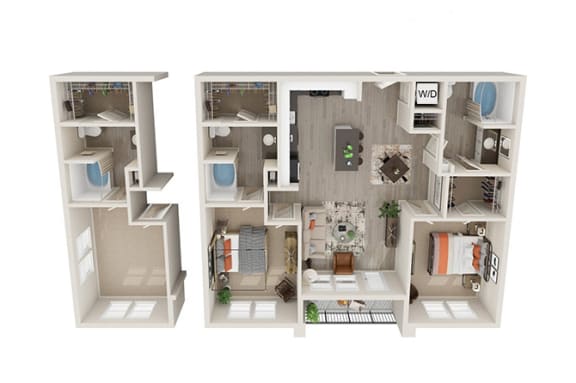 B2 - 2Bed 2Bath - 1163SF