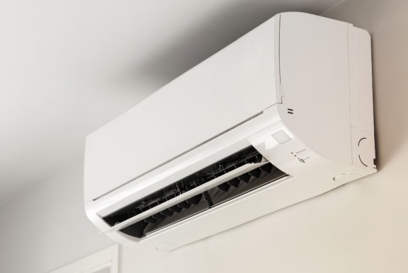 an air conditioner installed on a ceiling in a home