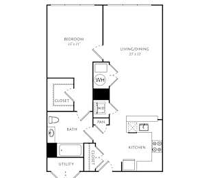 A black and white drawing of a house layout with a bowery logo in the top left corner.