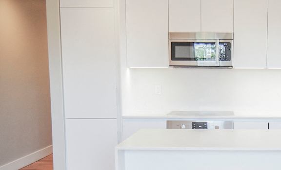 Renovated kitchen with kitchen island