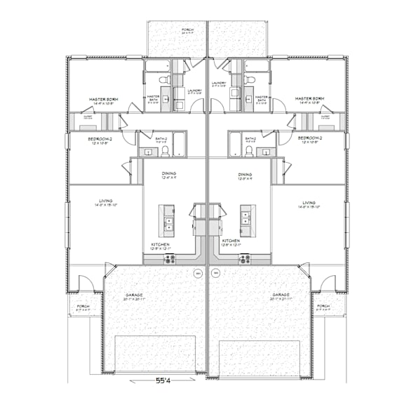 Floor Plan  2 bed 2.5 bath at Cedar Crest Apartments, Farmington, Arkansas