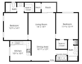 2 bed 2 bath A at The Apartments at Owings Run, Owings Mills, MD