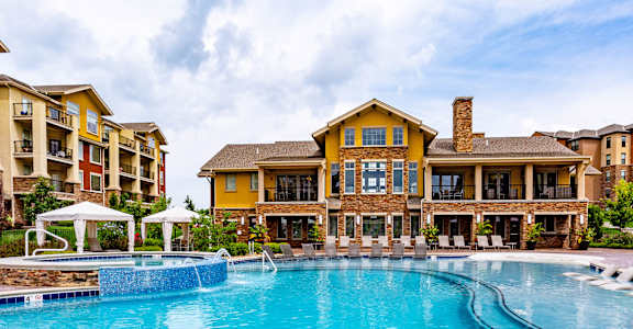 Pool Side Relaxing Area at WaterCrest at City Center, Lenexa, KS
