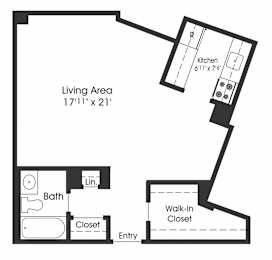Studio 1 bath B at Seminary Towers, Alexandria, 22304