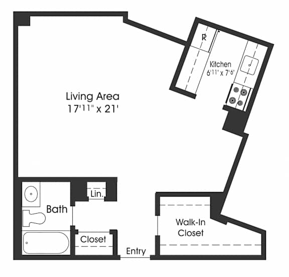 Studio 1 bath B at Seminary Towers, Alexandria, 22304
