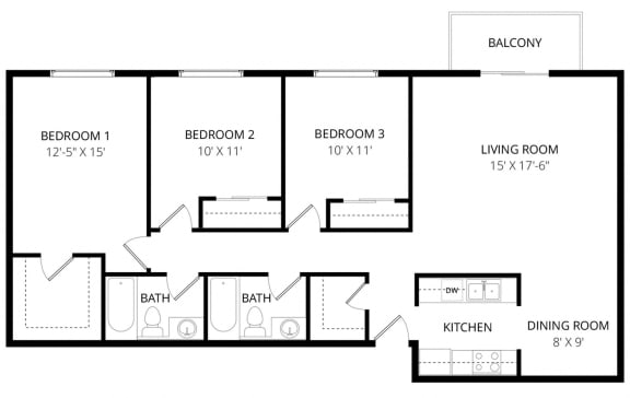 a floor plan of a house with a garage and a kitchen