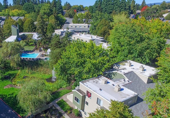 Aerial area at Commons at Redwood Creek Apartments, Beaverton