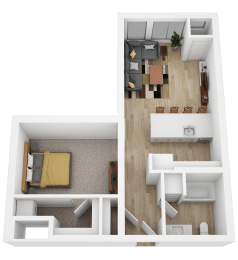 Floor Plan  a floor plan of a room with a bedroom and a living room